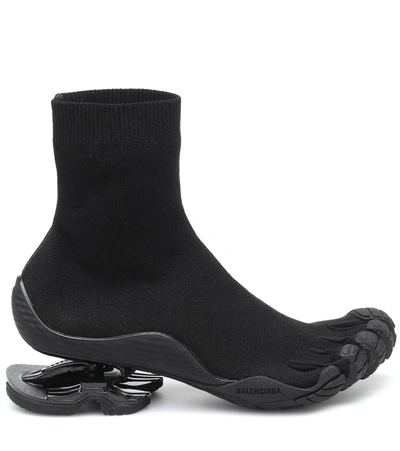 Shop Balenciaga High Toe Sock Sneakers In Black