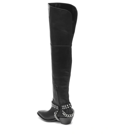Shop Junya Watanabe Leather Over-the-knee Boots In Black