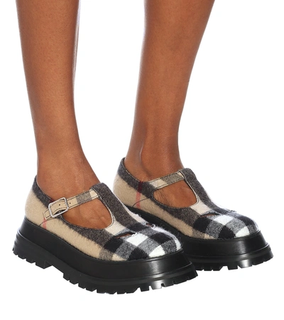 Burberry Aldwych Checked Mary Jane Loafers In Beige Multi | ModeSens