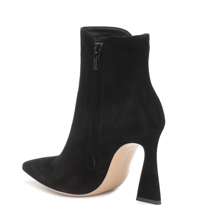 Shop Gianvito Rossi Aura 105 Suede Ankle Boots In Black