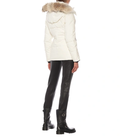 Shop Canada Goose Chelsea Fur-trimmed Down Parka In White