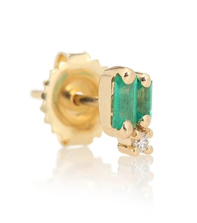 Shop Suzanne Kalan Fireworks 18kt Gold Earrings With Emeralds And Diamonds In Green