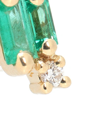 Suzanne Kalan Fireworks 18kt Gold Earrings With Emeralds And Diamonds In Green