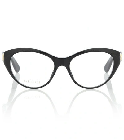 Shop Gucci Cat-eye Glasses In Black