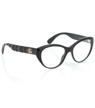 Shop Gucci Cat-eye Glasses In Black