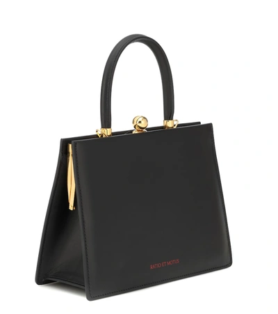 Shop Ratio Et Motus Twin Frame 22 Leather And Calf Hair Tote In Black