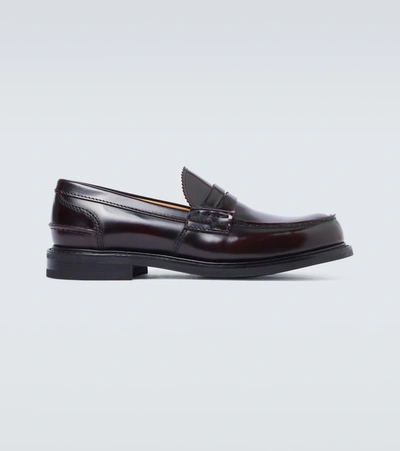 Shop Church's Pembrey Leather Loafers In Red