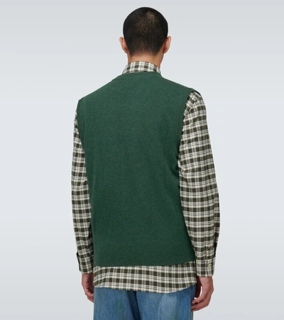 Shop Gucci Gg Wool Vest In Green