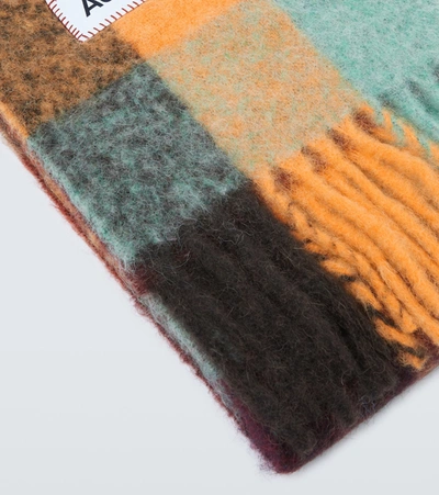 Shop Acne Studios Vally Alpaca-blend Checked Scarf In Multicoloured