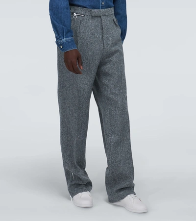 Shop Raf Simons Wide-fit Pants With Ankle Zippers In Black