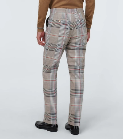 Shop Burberry Checked Wool Pants In Multicoloured