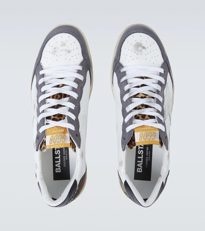 Shop Golden Goose Ball Star Leather Sneakers In White