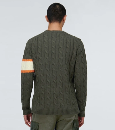 Shop Golden Goose Cable Knitted Wool Sweater In Green