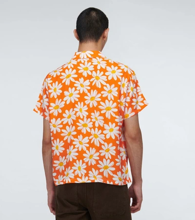 Shop Erl Flower Printed Shirt In Orange