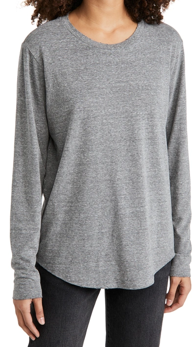 Shop Amo Long Sleeve Boy Tee In Heather Grey