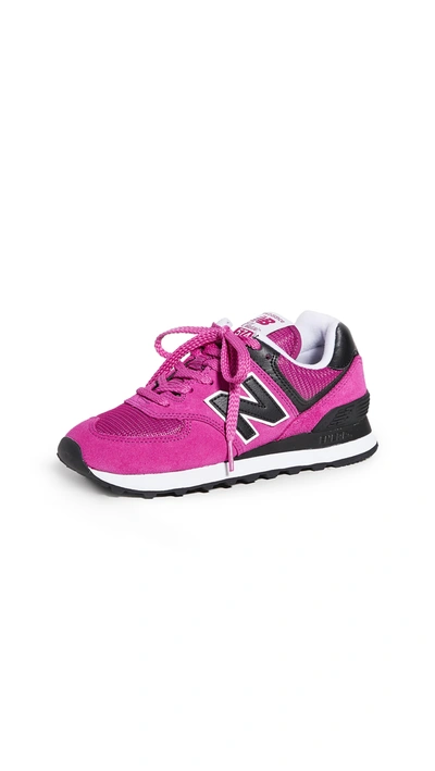 New Balance 574 Sneakers In Fuchsia And Black-pink | ModeSens