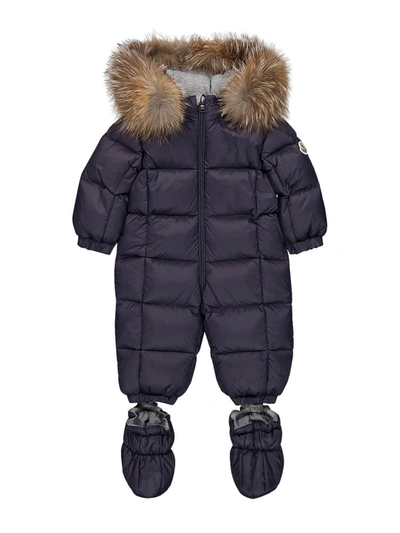 Shop Moncler Kids Snowsuit For Unisex In Blue