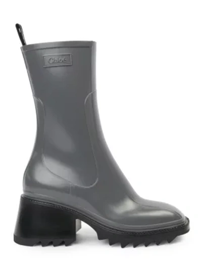 Shop Chloé Women's Betty Pvc Rain Boots In Grey Black