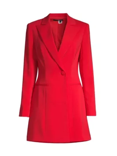 Shop Jay Godfrey Ace Mini Tuxedo Dress In Bold Red