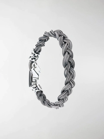 Shop Emanuele Bicocchi Braided Bracelet In Metallic