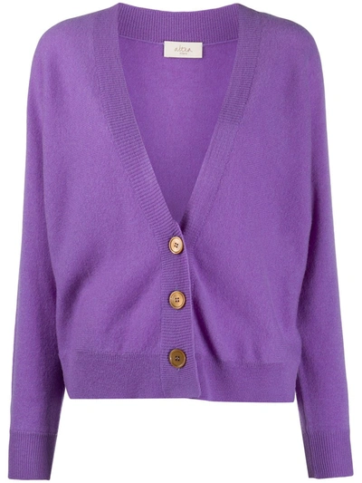 Shop Altea Long-sleeve Cardigan In Purple
