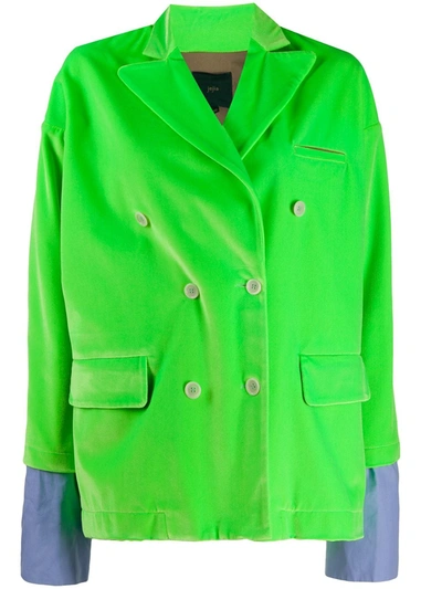 Shop Jejia Long Sleeve Blazer Jacket In Green