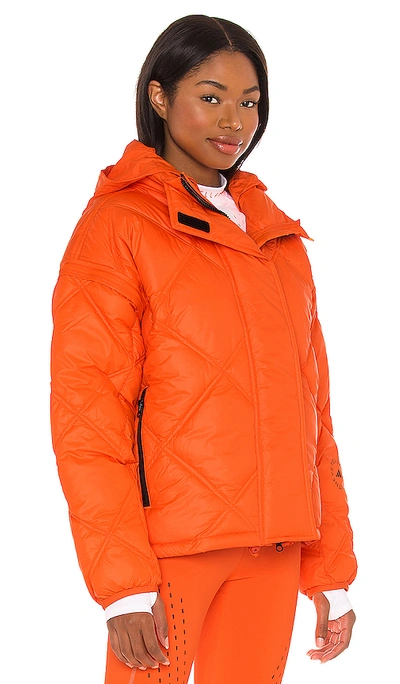 Shop Adidas By Stella Mccartney Short Puffer In App Signal Orange