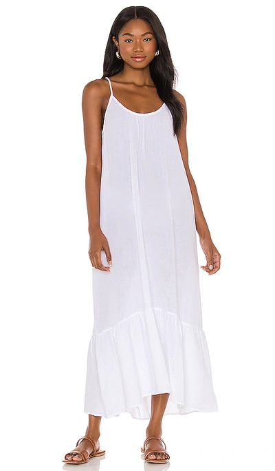 Shop Seafolly Double Cloth Midi Slip Dress In White