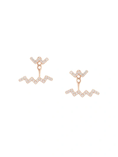 Shop Apm Monaco Up And Down Small Underlobe Earrings In Pink