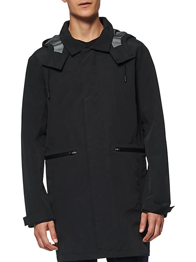 Shop Andrew Marc Ottley Waterproof Raincoat In Black