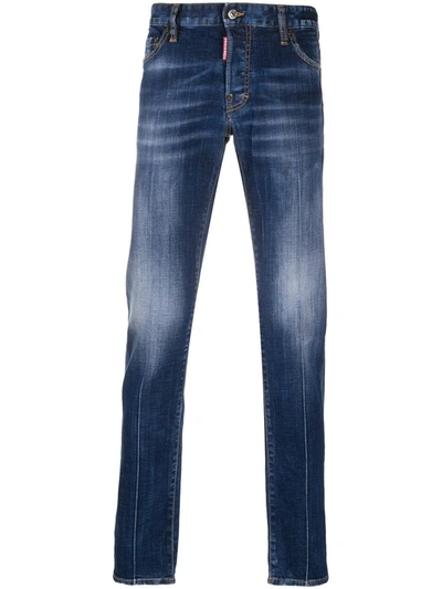 Shop Dsquared2 Faded-effect Slim-fit Jeans In Blue
