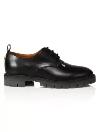 Shop Off-white Men's Arrow Chunky Leather Derby Shoes In Black