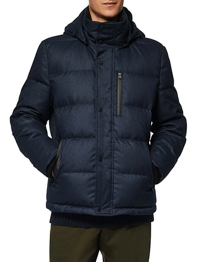 Shop Andrew Marc Drummond Hooded Puffer In Ink