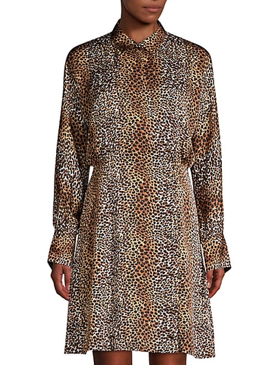 Shop Equipment Harmone Leopard Print Shirtdress In True Black Multi