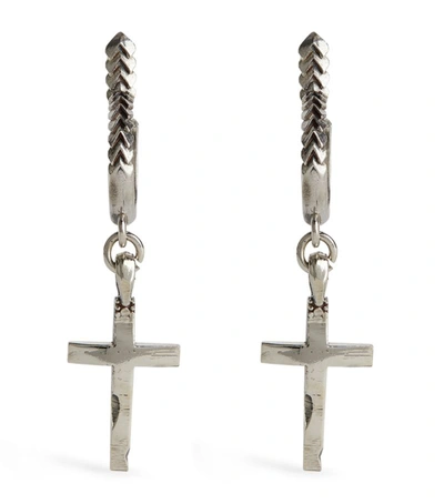 Shop Emanuele Bicocchi Silver Cross Single Drop Earring
