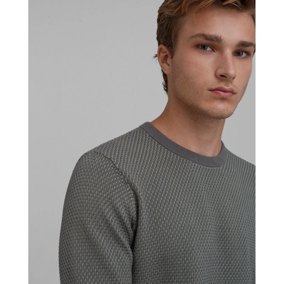 Shop Club Monaco Honeycomb Knit Crewneck Sweater In Castor Grey