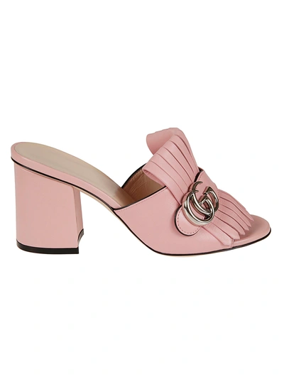 Shop Gucci Block Heel Tassel Sandals In Pink