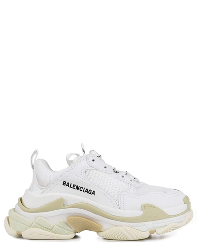 Shop Balenciaga White Triple S Sneakers
