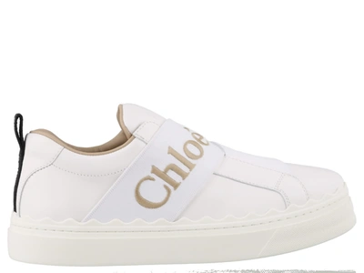Shop Chloé Logo Sneakers In White