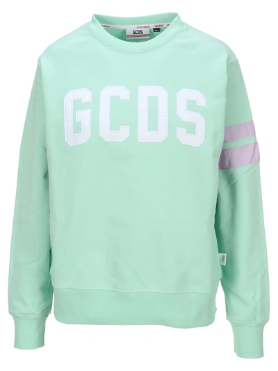 Shop Gcds Logo Patch Sweatshirt In Smoke Green