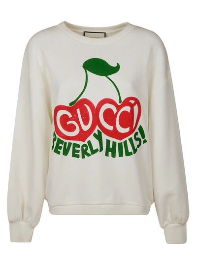 Shop Gucci Beverly Hills Sweatshirt In Ivory