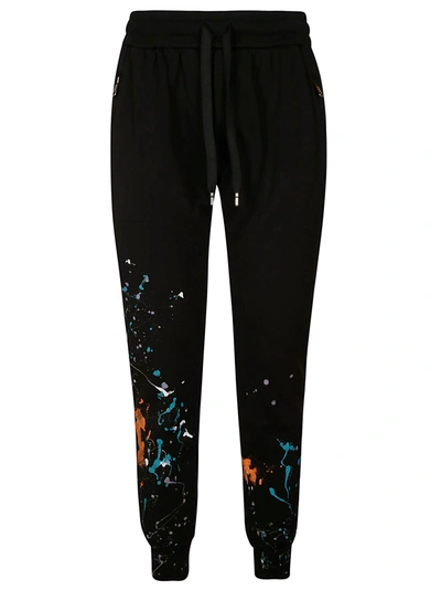 Shop Dolce & Gabbana Paint Splat Detail Track Pants In Black/multicolor