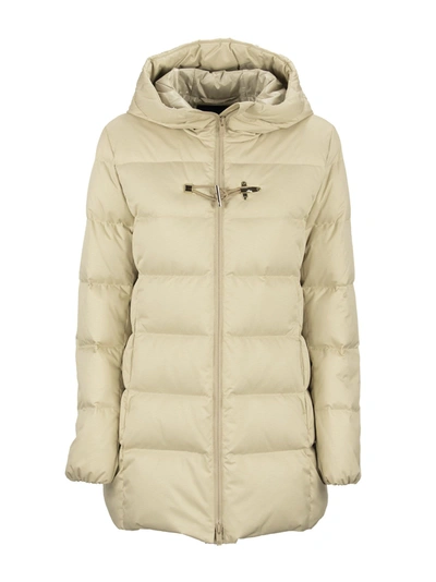 Shop Fay Toggle Down Jacket In Cream