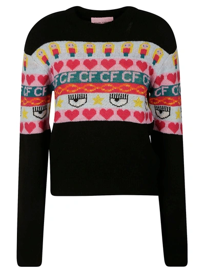 Shop Chiara Ferragni Eye Knit Jumper In Black