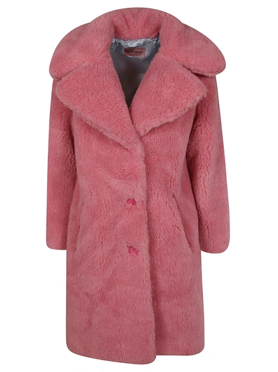 Shop Chiara Ferragni Mid-length Fur Coat In Pink
