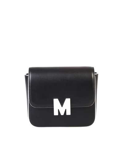Shop Msgm Logo Plaque Flap Shoulder Bag In Black