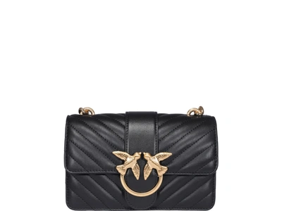 Shop Pinko Classic Love Quilted Icon Mini Bag In Black