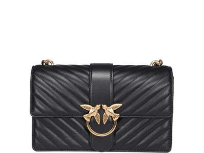 Shop Pinko Classic Love Icon Quilted Bag In Black