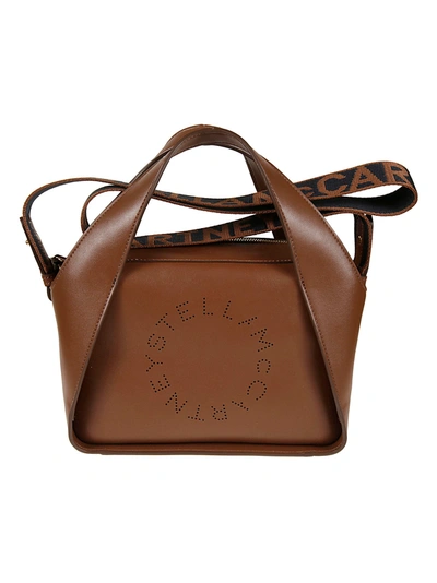 Shop Stella Mccartney Medium Perforated Logo Tote In Cinnamon Light Brown