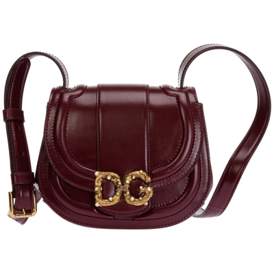 Shop Dolce & Gabbana Dg Amore Shoulder Bag In Bordeaux